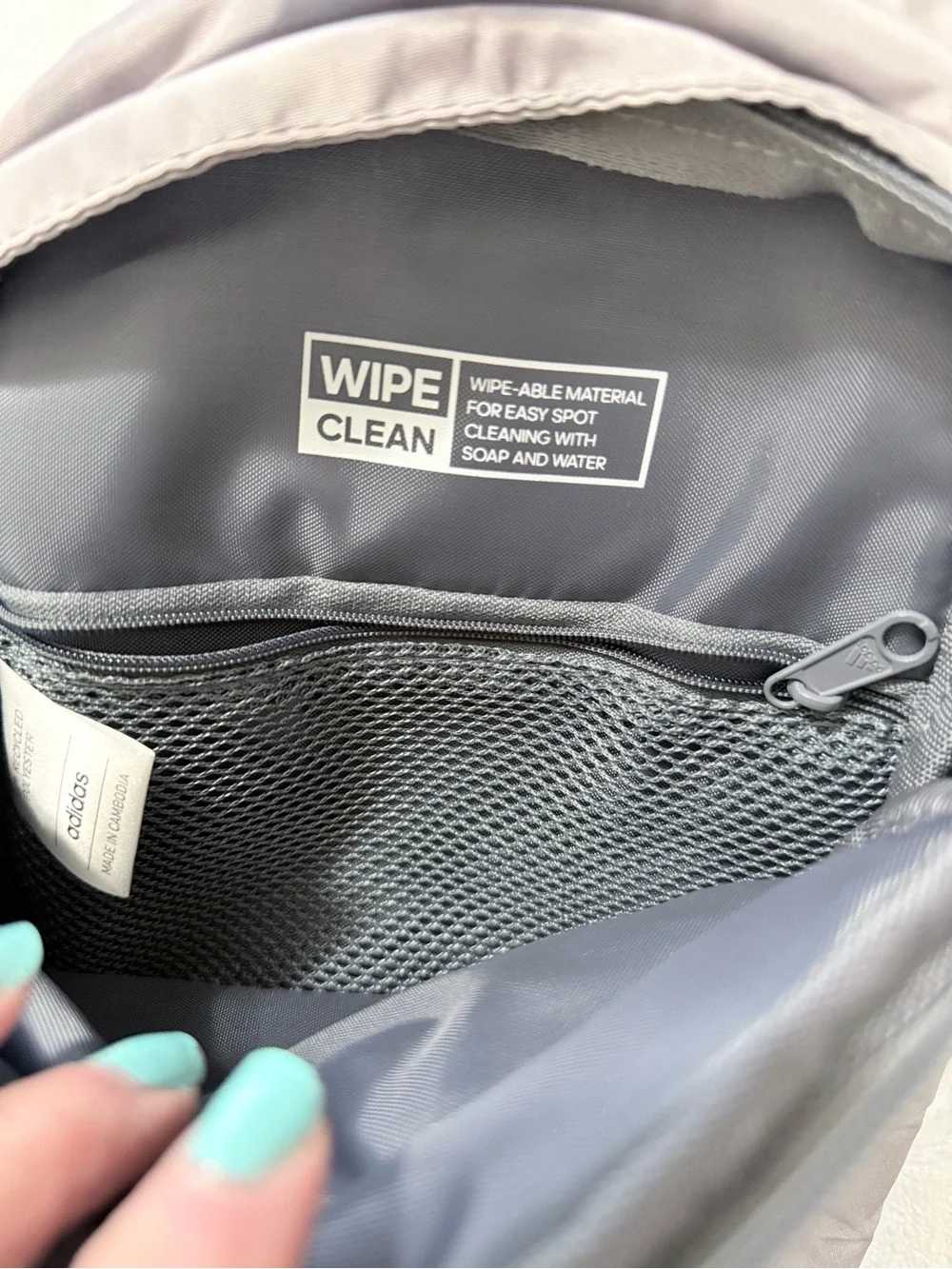 NWOT adidas Gray & Lavender Crossbody Sling Bag with Front Pocket & phone pocket - Picture 3 of 4